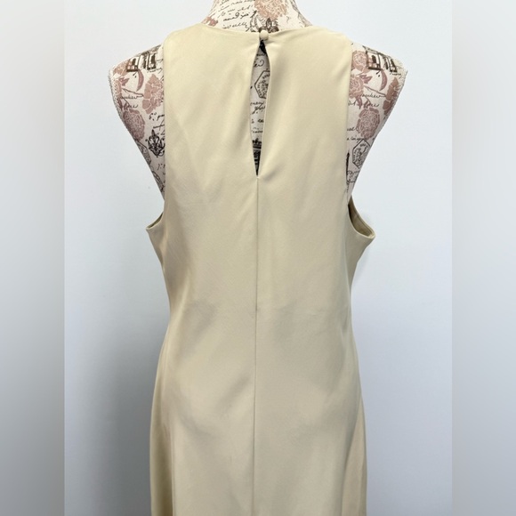 A NEW DAY Khaki halter neck sleeveless satin midi dress size L - Picture 5 of 13